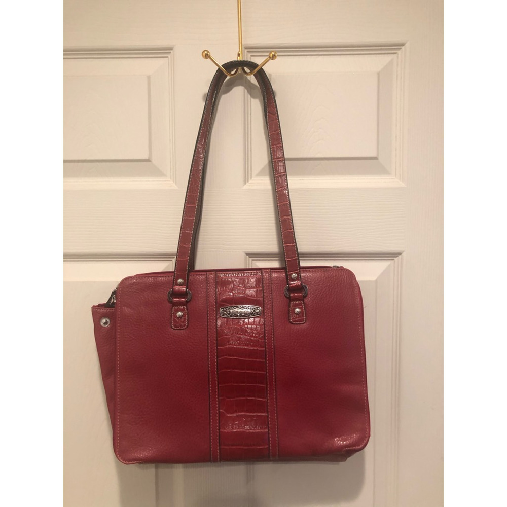 Rosetti Womens Satchel Handbag Red Square Phone Pocket Dual Handle Zipper